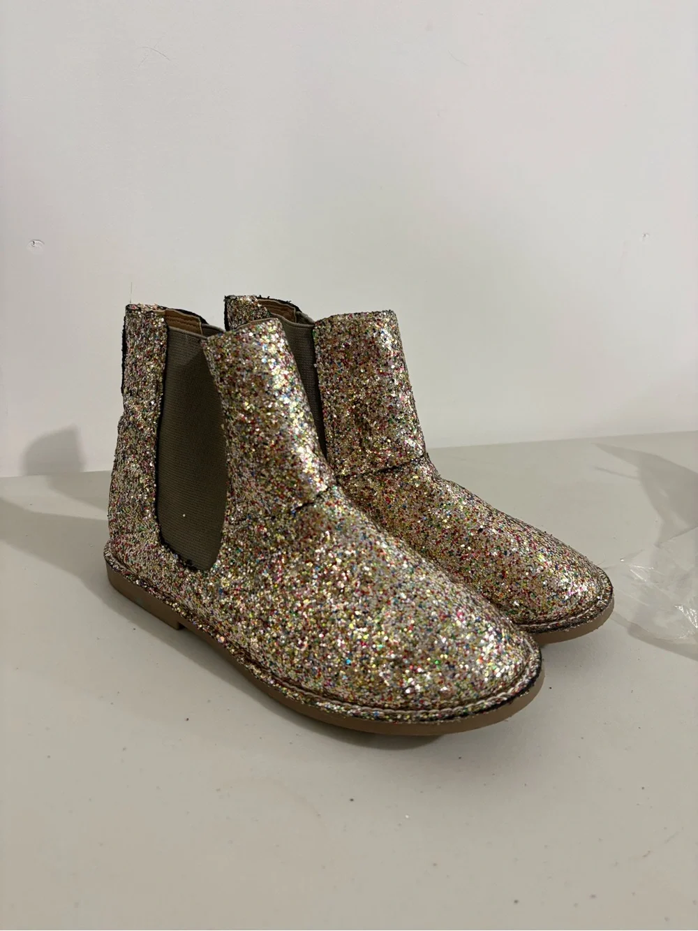 Crewcuts Girls Multicolor Glitter Chelsea Boots
